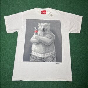 Vintage 90s Coca Cola Calvin Klein Parody T-shirt, Polar Bear Coke, Deadstock M